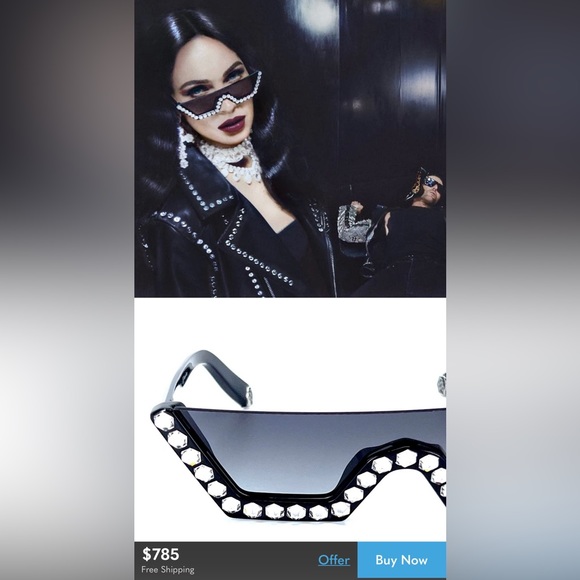 🏆PHILIPP PLEIN Sunglasses Plein Crystal Lux SPP031S Col.0700‼️ - Picture 3 of 16